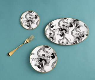 Simone Guidarelli Home 'Wing of Water' coaster, set of two, black and white MULTICOLOUR SIMO26SOU891MUL