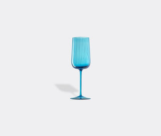 NasonMoretti 'Gigolo' white wine glass, rigadin aquamarine MULTICOLOUR NAMO22GIG123LBL