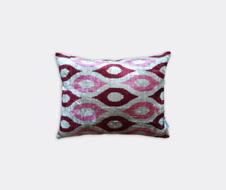 Les-Ottomans Velvet cushion, pink, red and blue MULTICOLOUR OTTO23VEL088MUL