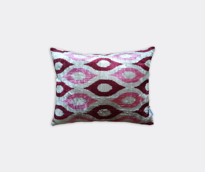 Les-Ottomans Velvet cushion, pink, red and blue MULTICOLOUR OTTO23VEL088MUL