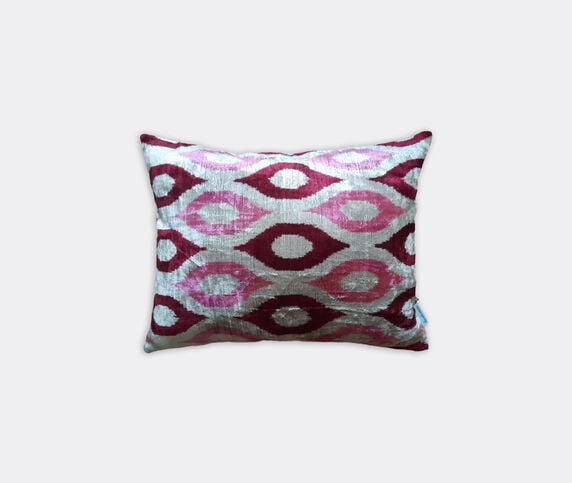 Les-Ottomans Velvet cushion, pink, red and blue  OTTO23VEL088MUL