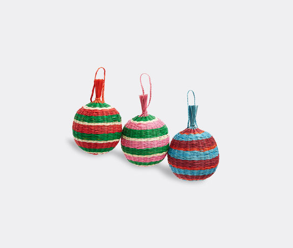 La DoubleJ Set of three holiday ornaments, Pajas MULTICOLOUR LADJ20SET366MUL