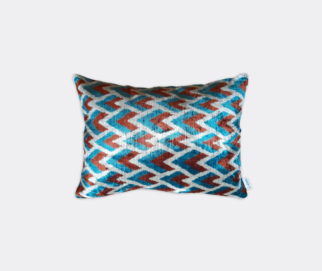 Les-Ottomans Velvet cushion, blue and red MULTICOLOUR OTTO23VEL057MUL