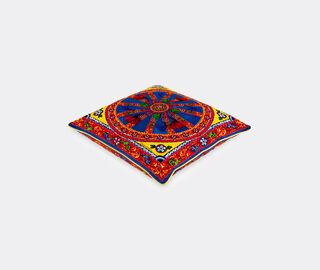 Dolce&amp;Gabbana Casa 'Carretto Siciliano' velvet cushion, medium MULTICOLOUR DGCA22VEL179MUL