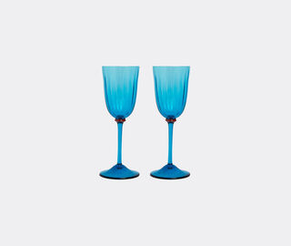 La DoubleJ 'Rainbow' wine glass, set of two, turquoise TURQUOISE LADJ23WIN564LBL