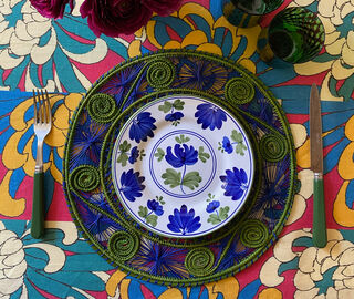 Cabana 'Blossom' dessert plate, blue MULTICOLOUR CABA23BLO170MUL