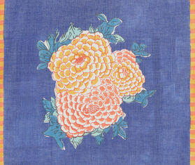 Lisa Corti 'Arabesque Corolla' napkin, set of four, blue and orange MULTICOLOUR LICO23NAP214MUL