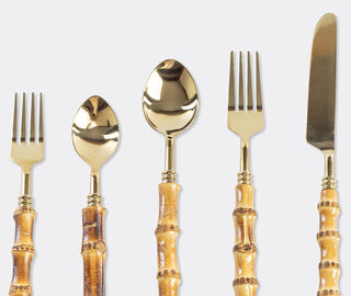 Les-Ottomans 'Bamboo' cutlery, set of five, gold MULTICOLOUR OTTO25REA336BEI