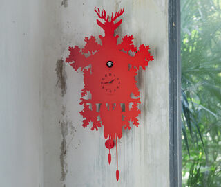 Domeniconi 'Cuc&ugrave;' cuckoo clock, red RED DOME25CUC498RED