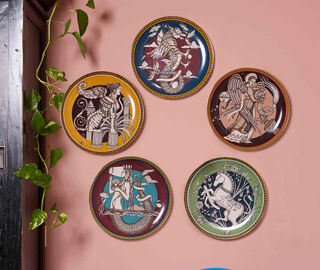 La DoubleJ 'The Sphynx' decorative plate, saffron MULTICOLOUR LADJ25DEC908MUL