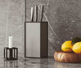 Audo Copenhagen &#39;Kubus 1&#39; candleholder, black BLACK BYLA22KUB019BLK