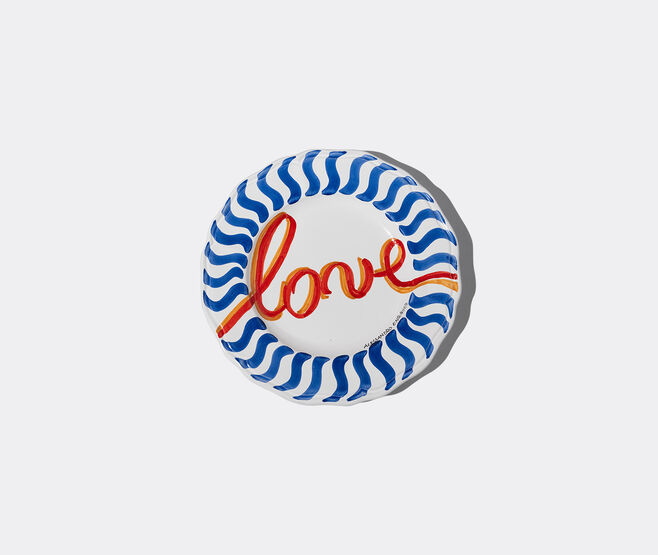 Casa Alessandro Enriquez 'Love' dinner plate, red and blue MULTICOLOUR ALEN26LOV683MUL