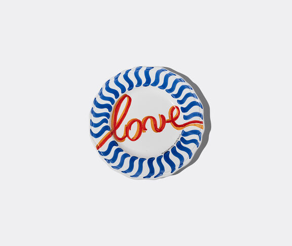 Casa Alessandro Enriquez 'Love' dinner plate, red and blue undefined ${masterID}