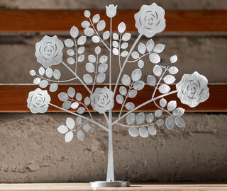 Produzione Privata 'Rose' sculpture, raw metal GREY PRPR25THE644GRY