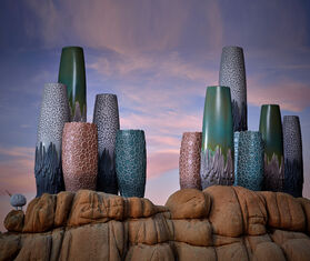 L'Objet 'Gila Monster' vase, pink PINK LOBJ19GIL585PIN