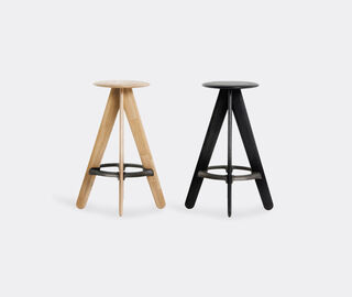 Tom Dixon 'Slab' stool, natural oak BLACK TODI19SLA902BLK