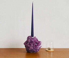 Mineral Series 'Crystal' candlestick holder, purple PURPLE MISE26CAN554PUR