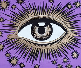 Les-Ottomans 'Eye' iron tray, purple PURPLE OTTO22HAN141MUL