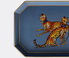 Les-Ottomans 'Fauna' hand painted iron tray, blue leopard multicolor OTTO23FAU118MUL