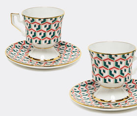 La DoubleJ 'Cubi Lilla' espresso cup and saucer, set of two MULTICOLOUR LADJ22ESP327MUL