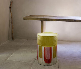Lorenza Bozzoli Couture 'Couture Geometric Dec&ograve;' ottoman, yellow MULTICOLOUR LOBO20COU356YEL