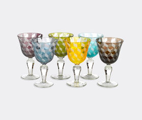 POLSPOTTEN 'Blocks' wine glass, set of six MULTICOLOUR POLS22WIN499MUL
