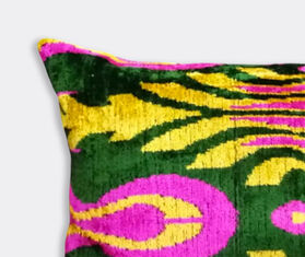 Les-Ottomans Silk velvet cushion, pink and yellow MULTICOLOUR OTTO22VEL035MUL