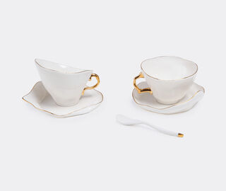 Seletti 'Meltdown' teacup, saucer and teaspoon, set of two MULTICOLOUR SELE24TEA344MUL