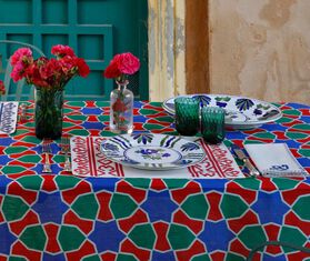 Cabana &#39;Blossom&#39; oval serving plate, blue MULTICOLOUR CABA23BLO194MUL