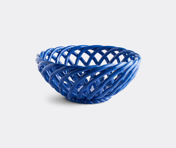 Octaevo 'Sicilia' ceramic basket, blue, large