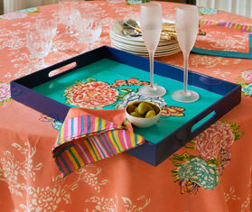 Lisa Corti &#39;Queen Flower&#39; tray, green multicolor GREEN LICO24TRA932TUR