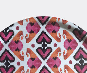 Les-Ottomans &#39;Ikat&#39; wooden tray, pink and orange MULTICOLOUR OTTO20IKA283MUL