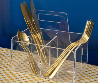 VESTA 'Like Water' cutlery holder, transparent TRANSPARENT VEST25LIK266TRA