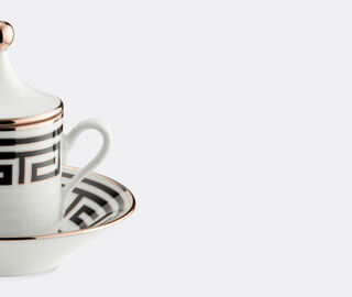 Ginori 1735 'Labirinto T&ecirc;te &agrave; t&ecirc;te' coffee cup and saucer, set of two, black BLACK RIGI20LAB187BLK