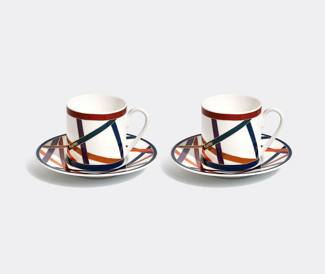 Missoni 'Nastri' luxury coffee cup and saucer box, set of two MULTICOLOUR MIHO23NAS910MUL