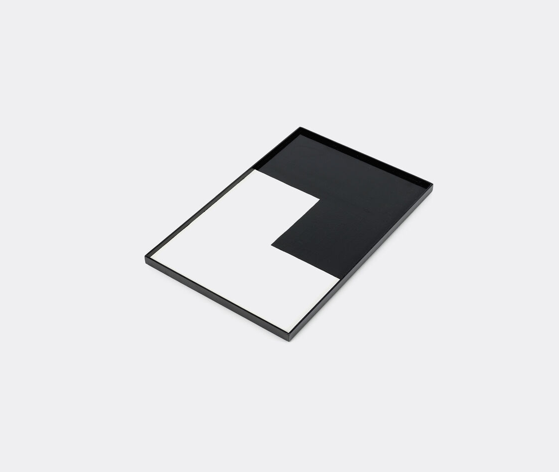 Serax Medium Geometric Tray In Black, White