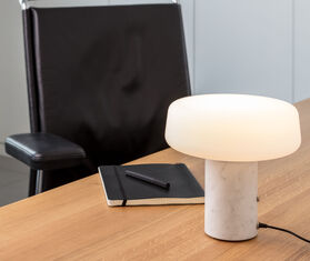 Case Furniture 'Solid Table Light', Carrara marble, small, EU plug MULTICOLOUR CAFU20SOL396WHI