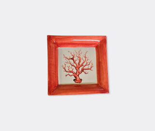 Les-Ottomans 'Coral' vide poche, coral and white MULTICOLOUR OTTO26HAN266MUL