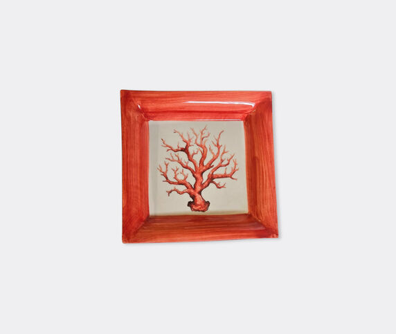 Les-Ottomans 'Coral' vide poche, coral and white MULTICOLOUR OTTO26HAN266MUL