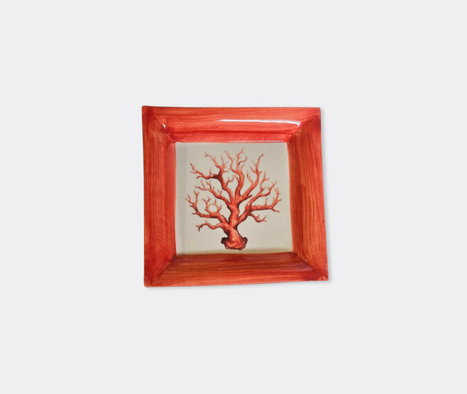 Les-Ottomans 'Coral' vide poche, coral and white MULTICOLOUR OTTO26HAN266MUL