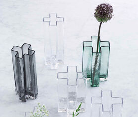 Holmegaard 'Crosses' vase smoke, small GREY HOLM19CRO558GRY