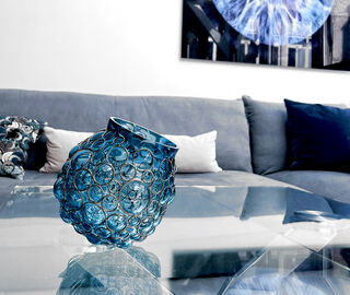 Vanessa Mitrani 'Champagne Ball' vase, duck blue and silver BLUE VAMI25CHA913BLU