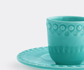 Bordallo Pinheiro &lsquo;Fantasia&rsquo; coffee cup and saucer, set of four, acqua green TURQUOISE BOPI23FAN642LGR