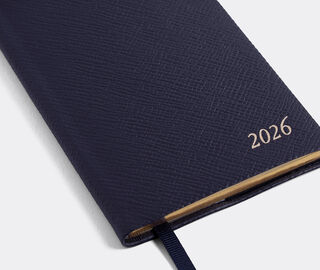 Smythson '2026 Panama' weekly diary with pocket, navy BLUE SMYT25PAS383BLU