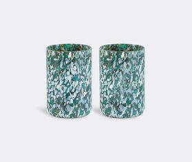 Stories of Italy 'Macchia su Macchia' ivory and green glasses, set of two MULTICOLOUR STLY20MAC605GRN