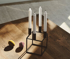 Audo Copenhagen &#39;Kubus 4&#39; candleholder, black BLACK BYLA22KUB033BLK
