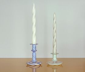 Hay 'Flare' stripe candleholder, small, green GREEN HAY122FLA615GRN