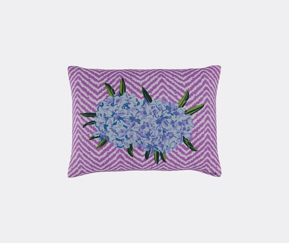 Lisa Corti 'Oleander' rectangular cushion, lilac and blue undefined ${masterID}