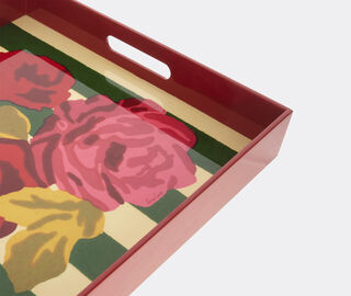 Lisa Corti 'Nizam Stripes' tray, green and natural multicolor MULTICOLOUR LICO24TRA844MUL