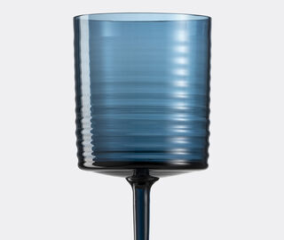 NasonMoretti 'Gigolo' water glass, striped avio blue BLUE NAMO22GIG942BLU